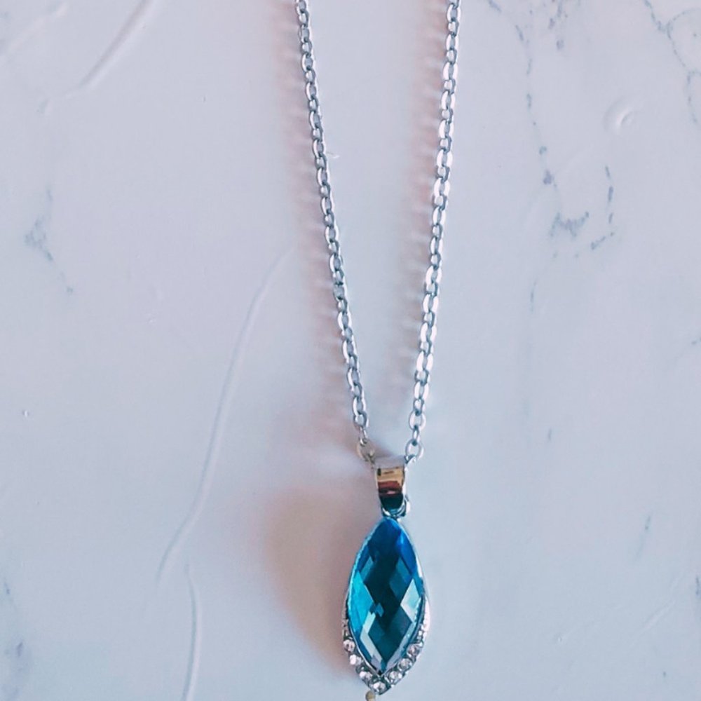 Aquamarine Crystal Necklace